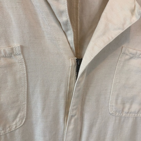 APiece Apart Cream Zip Front Linen Blend Jumpsuit Coveralls with Pockets Azore - Picture 2 of 11